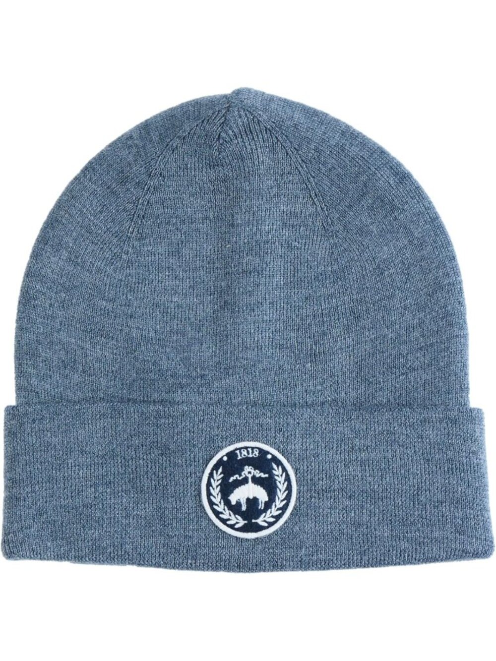 Men's Double-Layer Merino Blend Knit Beanie, Cozy Winter Hat with Logo Patch